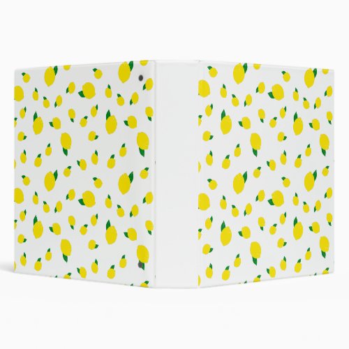 Lemon Pattern Printed 3 Ring Binder 