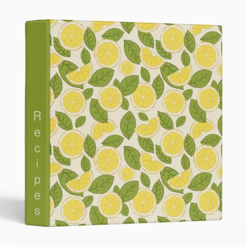 Lemon Pattern Recipe Binder