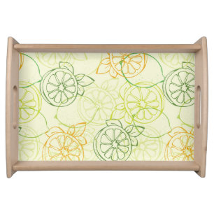 Lemon Pattern Serving Tray