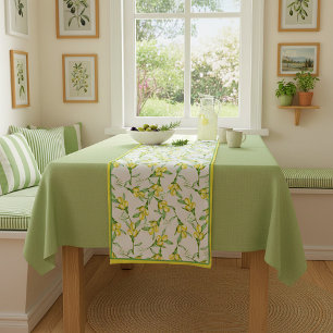 Lemon pattern short table runner