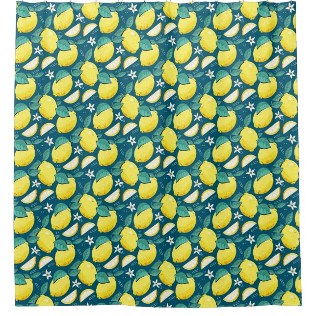 Lemon Pattern Shower Curtain (Front)
