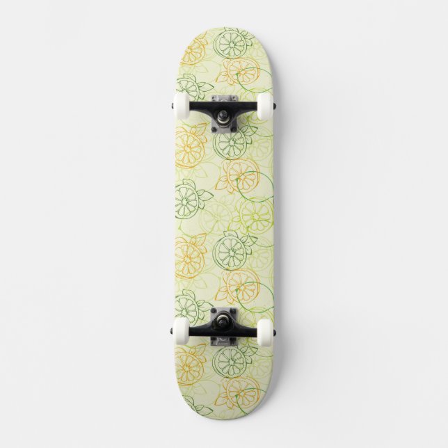 Lemon Pattern Skateboard Deck (Front)