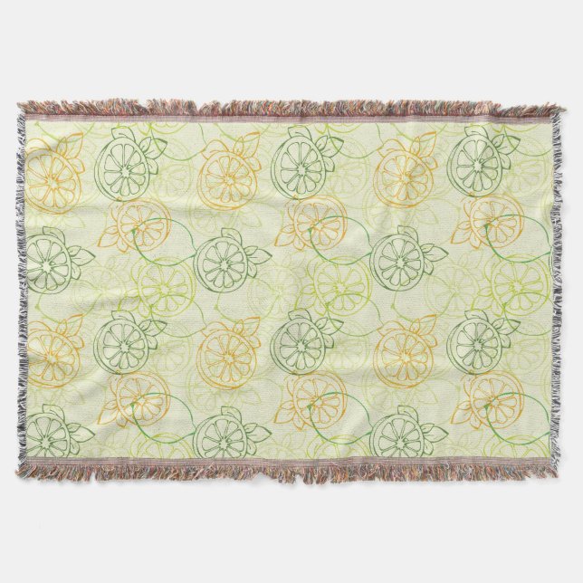 Lemon Pattern Throw Blanket (Front)