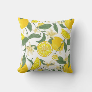 Lemon pattern throw pillow