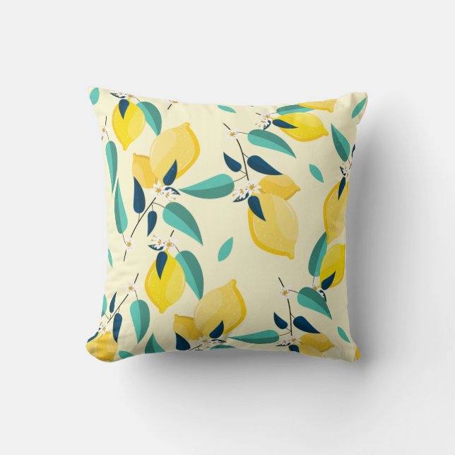 Lemon pattern throw pillow (Front)