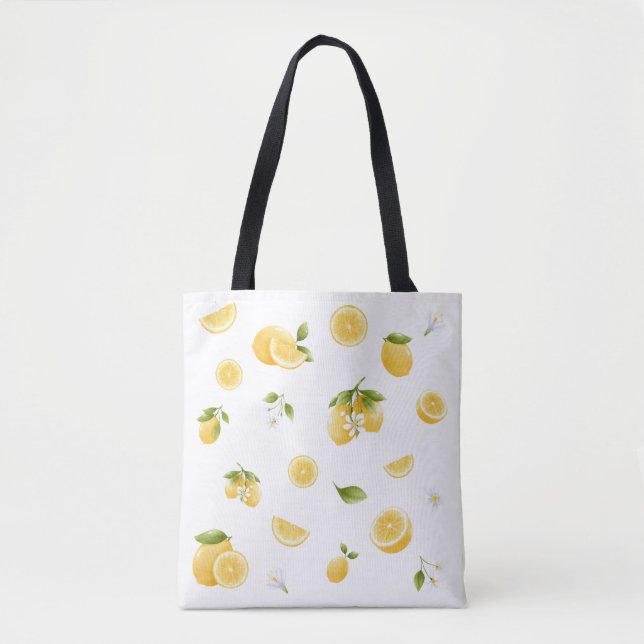 Lemon Pattern Tote Bag (Front)
