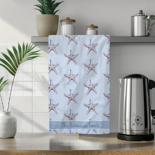 Lemon Pattern Tropical Fruit Custom Family Name Kitchen Towel