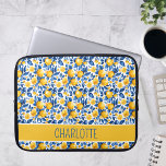 Lemon Pattern Tropical Fruit Personalized Name Laptop Sleeve<br><div class="desc">Lemon Pattern Tropical Fruit Personalized Name Laptop Sleeve.</div>