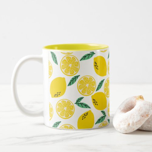 Lemon Pattern Two_Tone Coffee Mug