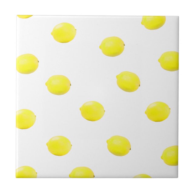 lemon pattern version 2 ceramic tile (Front)
