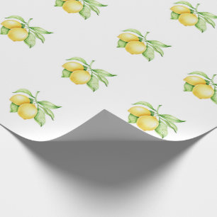 Lemon Pattern Watercolor Simple Wrapping Paper