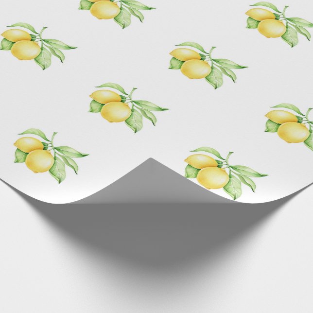 Lemon Pattern Watercolor Simple Wrapping Paper (Corner)