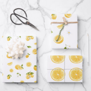 Lemon Pattern Wrapping Paper Sheets