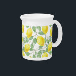 Lemon Pattern Yellow and Green Beverage Pitcher<br><div class="desc">This pretty pitcher matches our other Lovely Lemons pattern items, so be sure to see those, as well. Viewing this beyond Zazzle dot com? Click the item to find out how much you can save on it with today's SALE! Design compilation copyright by Laurie Bethard, DBA Country_Sweet. You're invited to...</div>