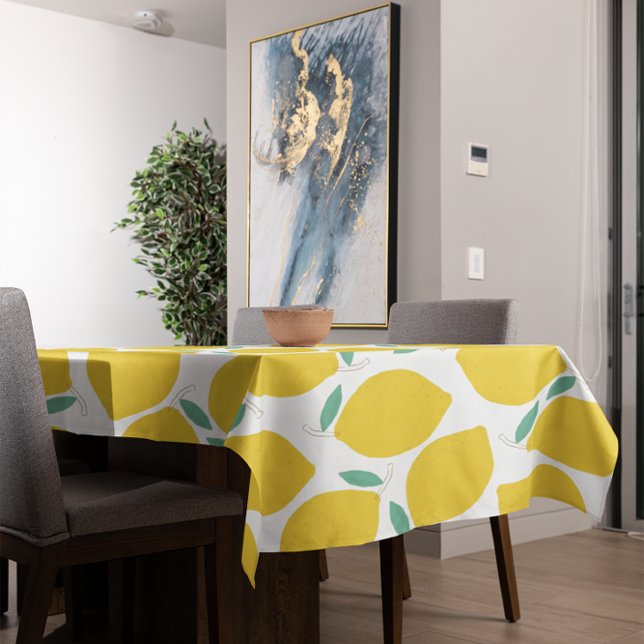 Lemon-Patterned Custom Background Color Tablecloth (Creator Uploaded)