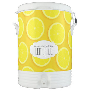 Lemon patterned lemonade yellow name cooler