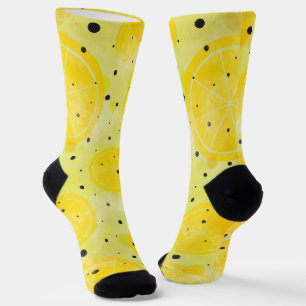 Lemon Pepper Watercolor Socks