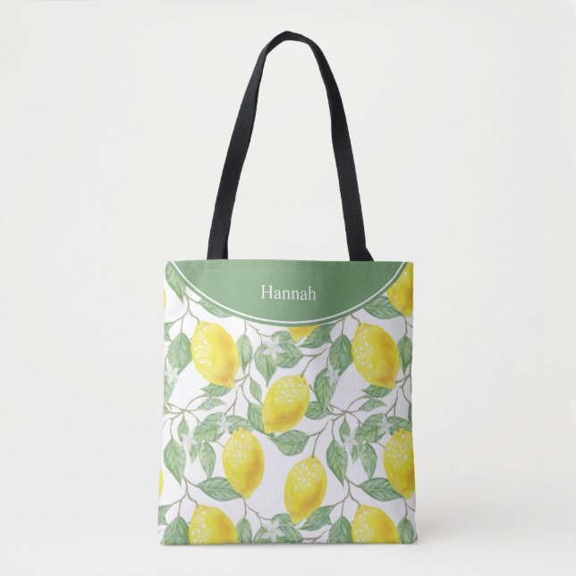 Lemon Personalized Tote Bag (Front)