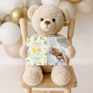 Lemon Photo 1st Birthday Invite