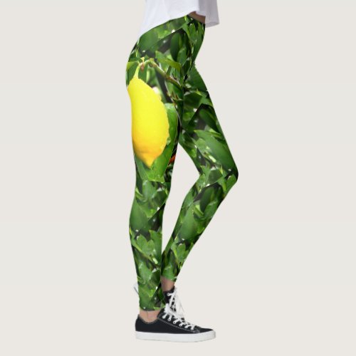 Lemon photo from nature and the garden leggings