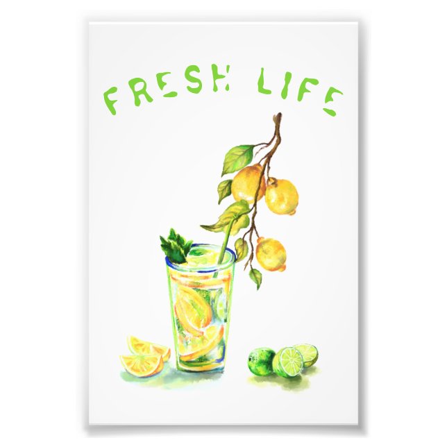 Lemon Photo Print Juice Cool Drink Lemonade Party (Front)