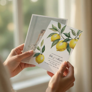 Lemon Photo Wedding Mediterranean Invitation