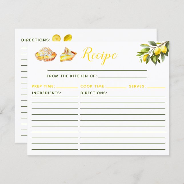 Lemon Pie Recipe (Front/Back)