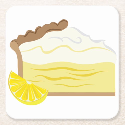 Lemon Pie Square Paper Coaster