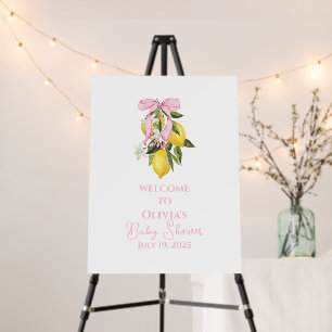 Lemon Pink Bow preppy Coquette Baby Shower welcome Foam Board