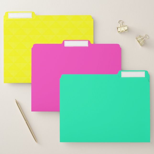Lemon, pink , green, bright file folder (Set)