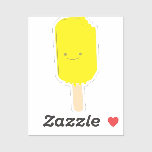 Lemon Popsicle Cartoon Drawing Sticker (Sheet)