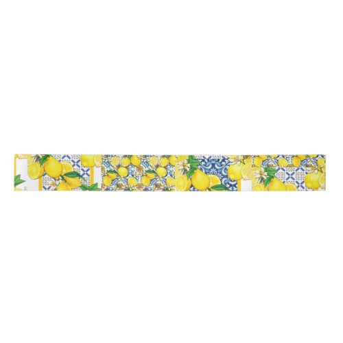 Lemon Portuguese Azulejo Mediterranean Santorini S Satin Ribbon