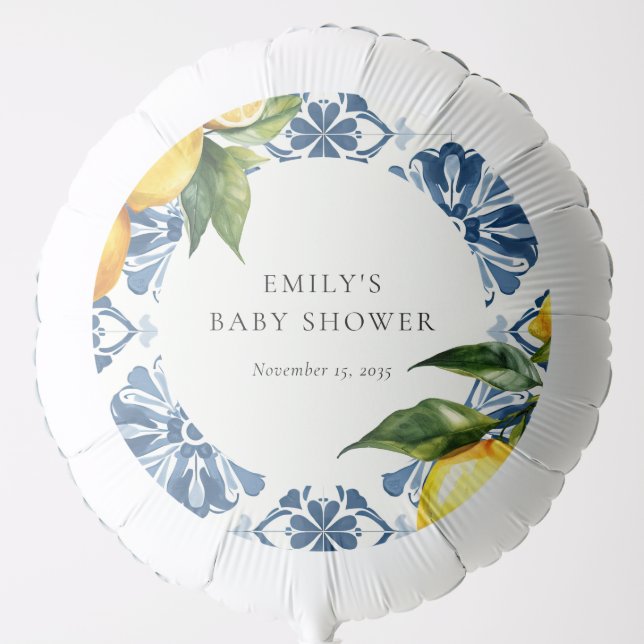 Lemon Positano Italian Baby Shower Balloon (Front)