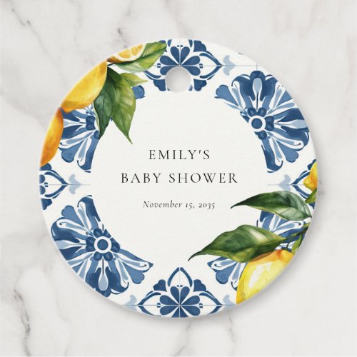 Lemon Positano Italian Baby Shower Favor Tags