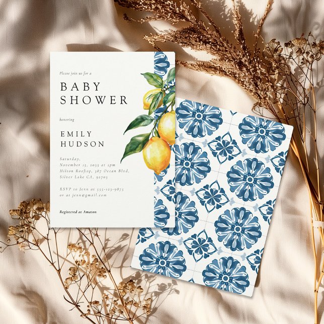 Lemon Positano Italian Baby Shower Invitation (Creator Uploaded)