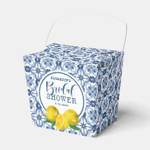 Lemon Positano Italian Blue Tile  Favor Box