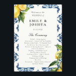 Lemon Positano Italian Wedding Ceremony Program<br><div class="desc">Lemon Citrus Positano Italian Wedding Ceremony Program</div>