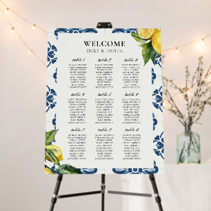 Lemon Positano Italian Wedding Seating Chart Foam Board