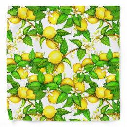 Lemon Print Bandana on white