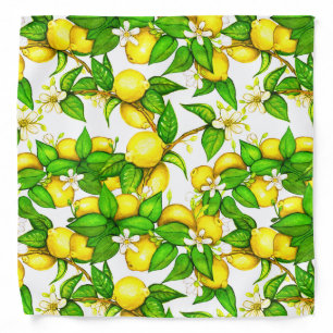 Lemon Print Bandana on white