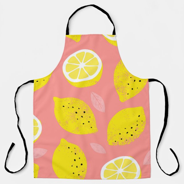 Lemon print, bright seamless summer pattern. apron (Front)