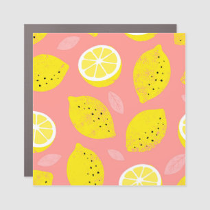 Lemon print, bright seamless summer pattern. car magnet
