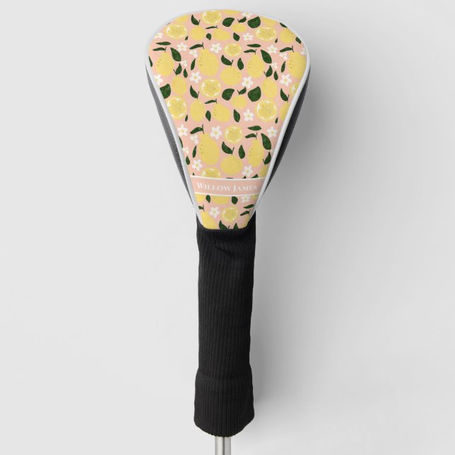 Lemon Print Customized Preppy Golf Head Cover (Front)