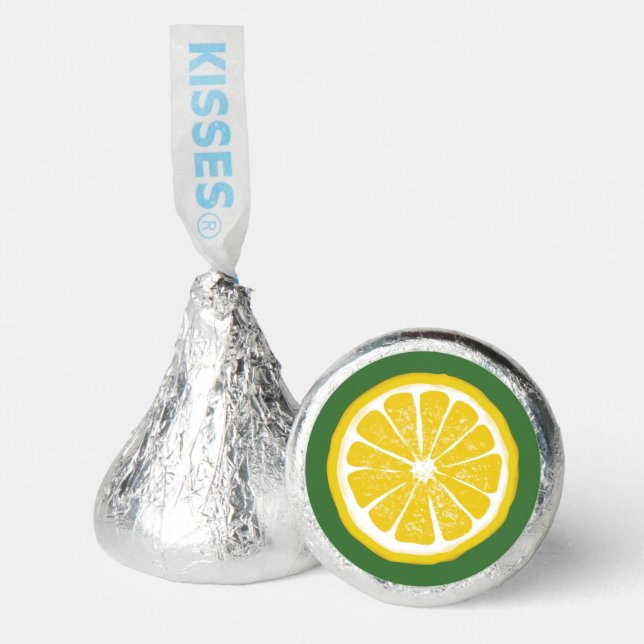 Lemon Print Green Candy Kisses Stickers (Front)