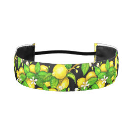 Lemon Print Headband on black