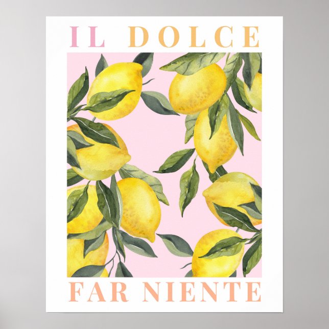 Lemon Print Italy Poster (Front)