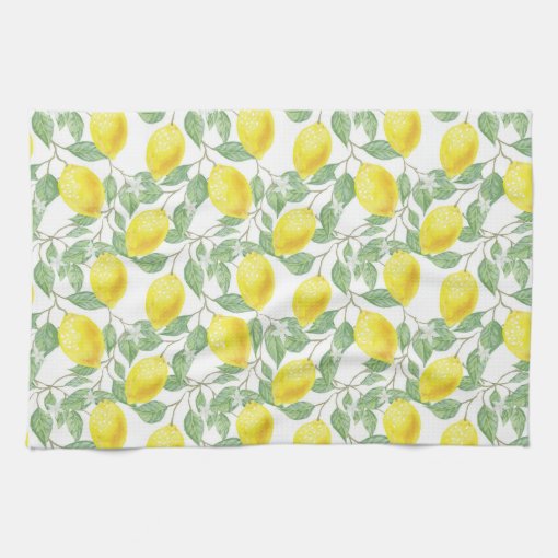 Lemon Print Kitchen Towel | Zazzle