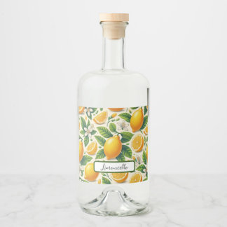 Lemon Print Limoncello Bottle Label