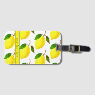 Lemon Print Luggage Tag