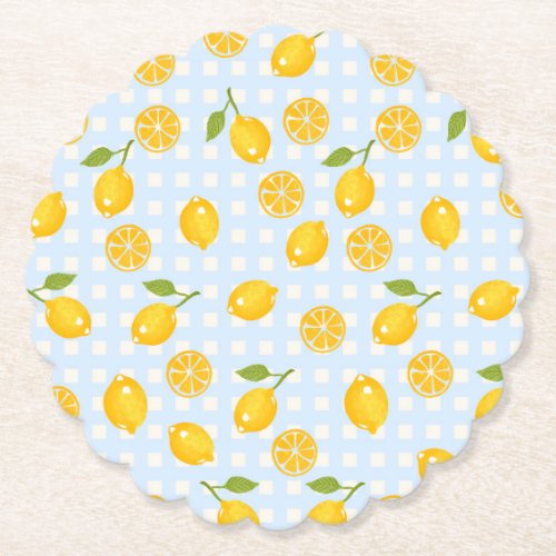 Lemon Print Paper Coaster